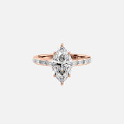  The Monica Marquise Moissanite Ring 14k Rose Gold 001