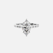  The Monica Marquise Moissanite Ring 18k White Gold 001