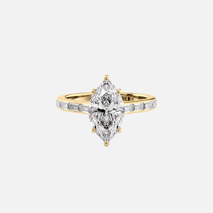  The Monica Marquise Moissanite Ring 18k Yellow Gold 001