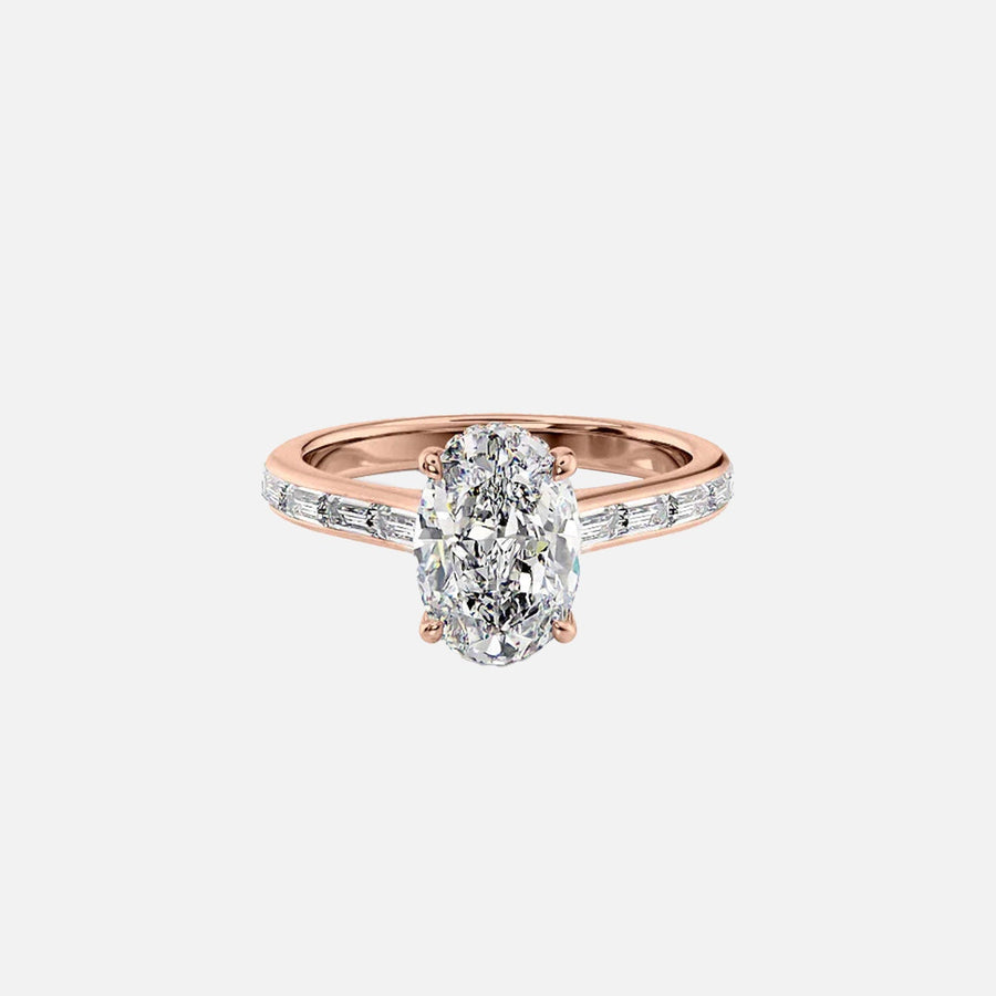 The Monica Oval Moissanite Ring 14k Rose Gold 001