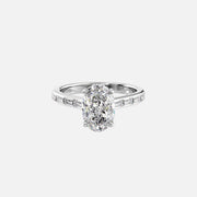  The Monica Oval Moissanite Ring 14k White Gold 001