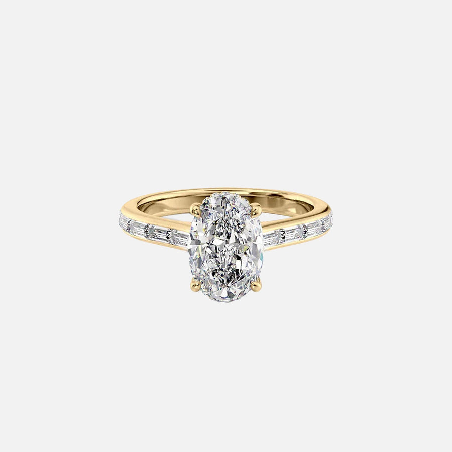  The Monica Oval Moissanite Ring 18k Yellow Gold 001