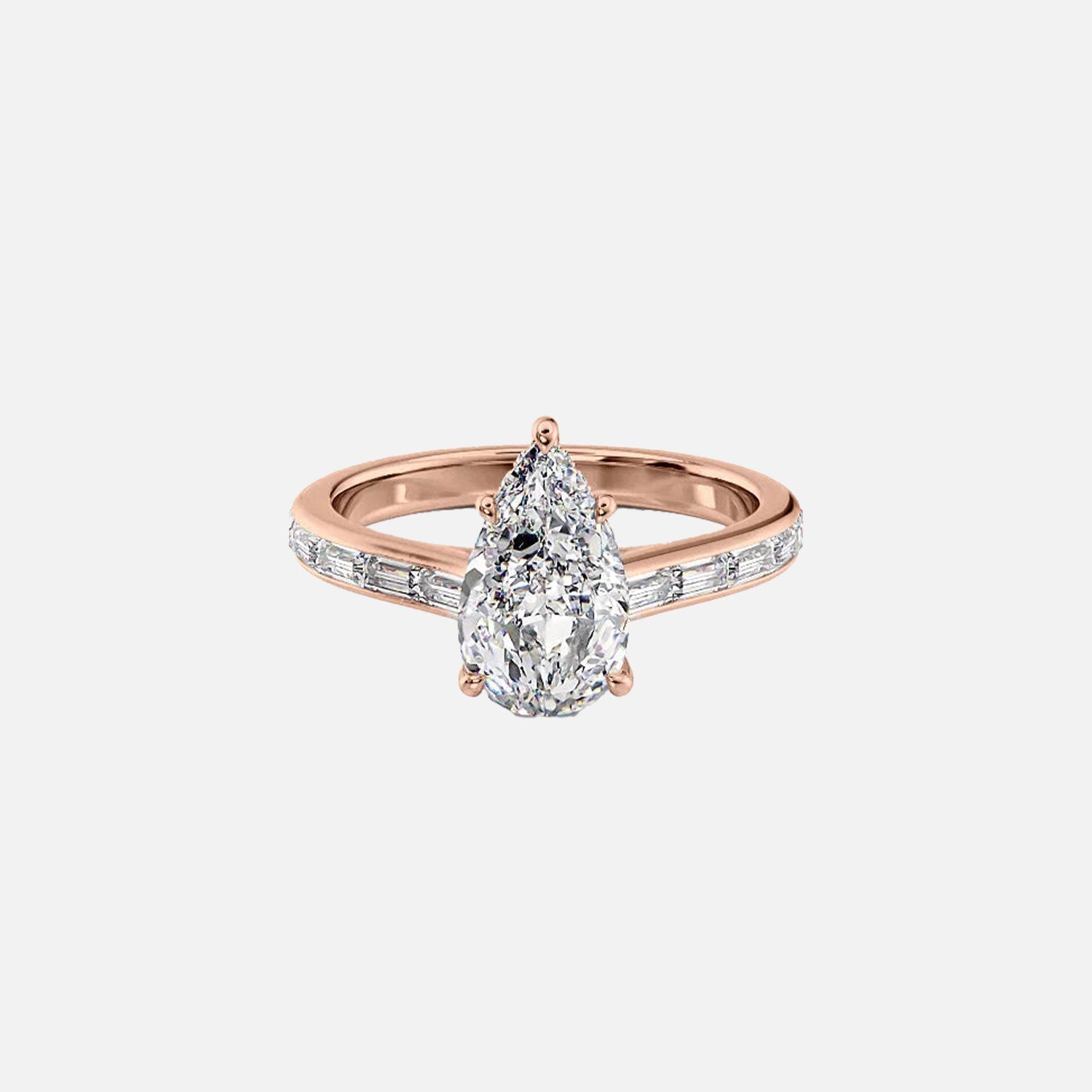 The Monica Pear Lab Diamond Ring 14k Rose Gold 001