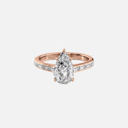  The Monica Pear Moissanite Ring 14k Rose Gold 001