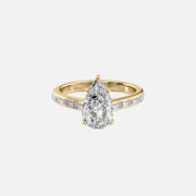 The Monica Pear Moissanite Ring 14k Yellow Gold 001