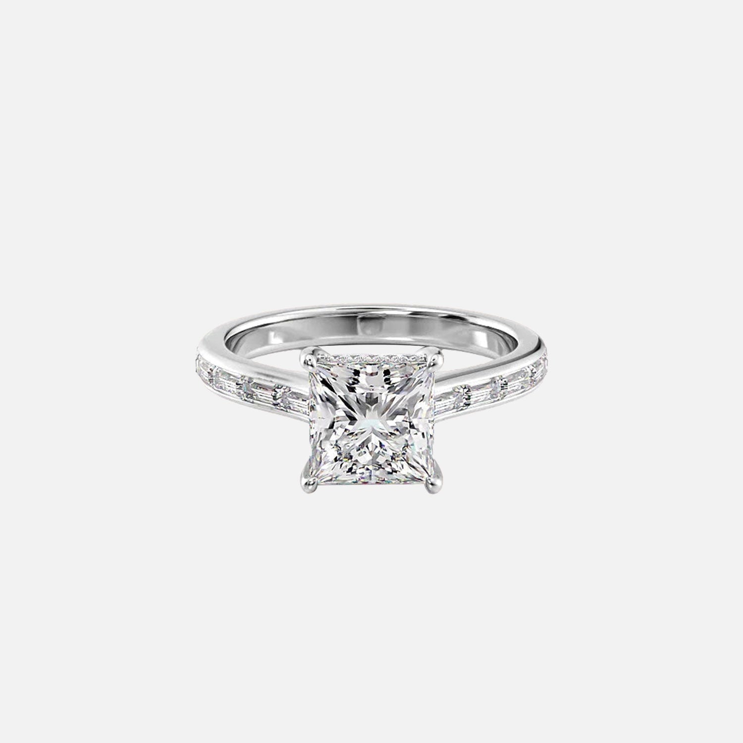  The Monica Princess Lab Diamond Ring 14k White Gold 001