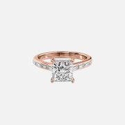  The Monica Princess Moissanite Ring 18k Rose Gold 001