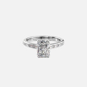  The Monica Radiant Moissanite Ring 14k White Gold 001