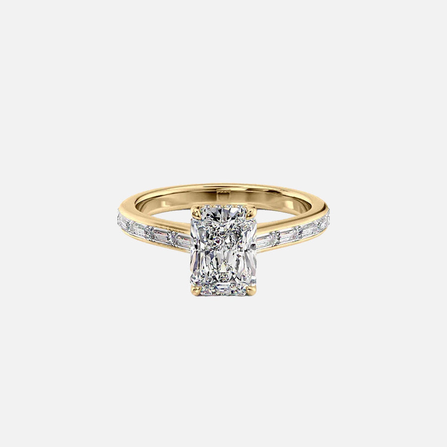  The Monica Radiant Moissanite Ring 18k Yellow Gold 001