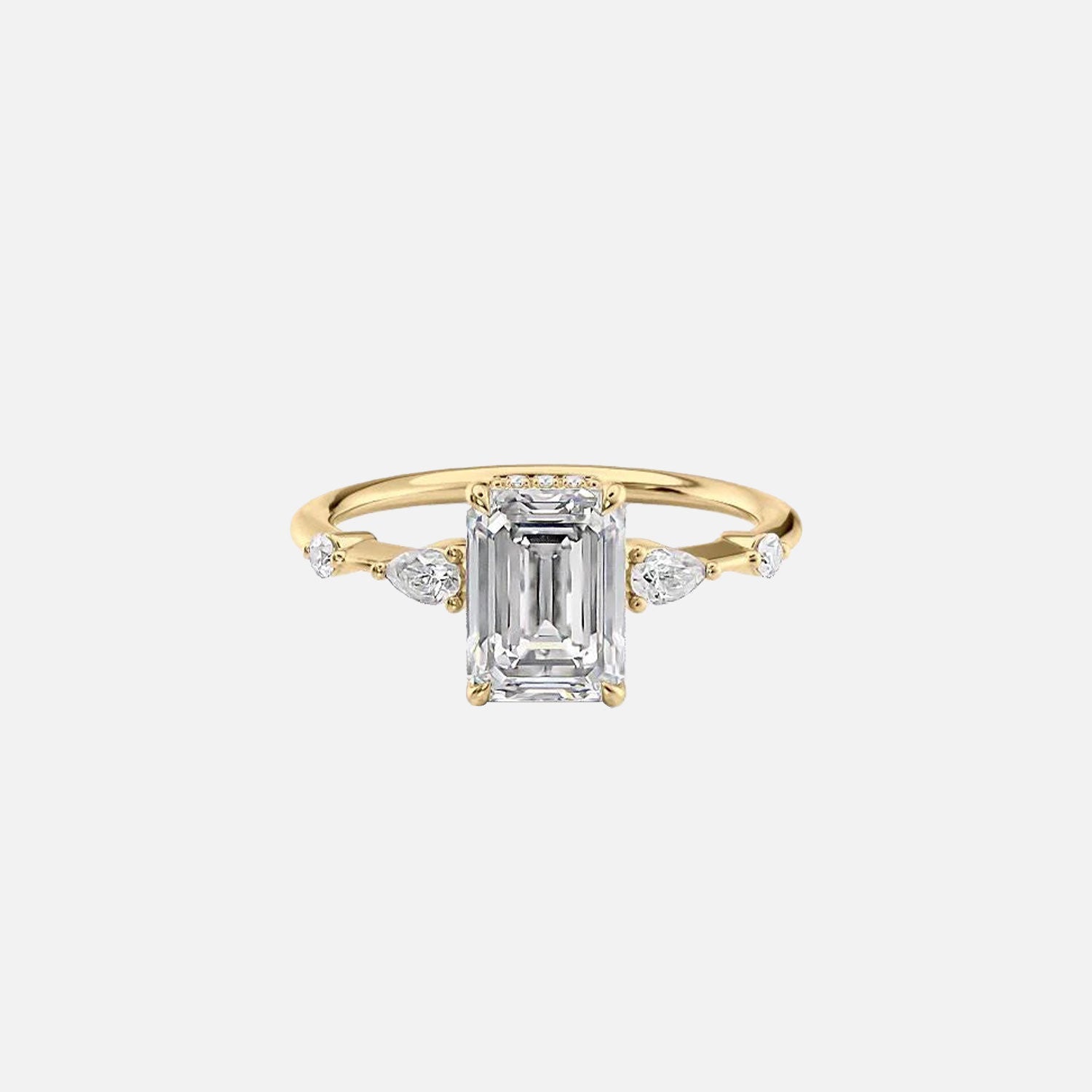 The Naomi Emerald Lab Diamond Ring 14k Yellow Gold 001