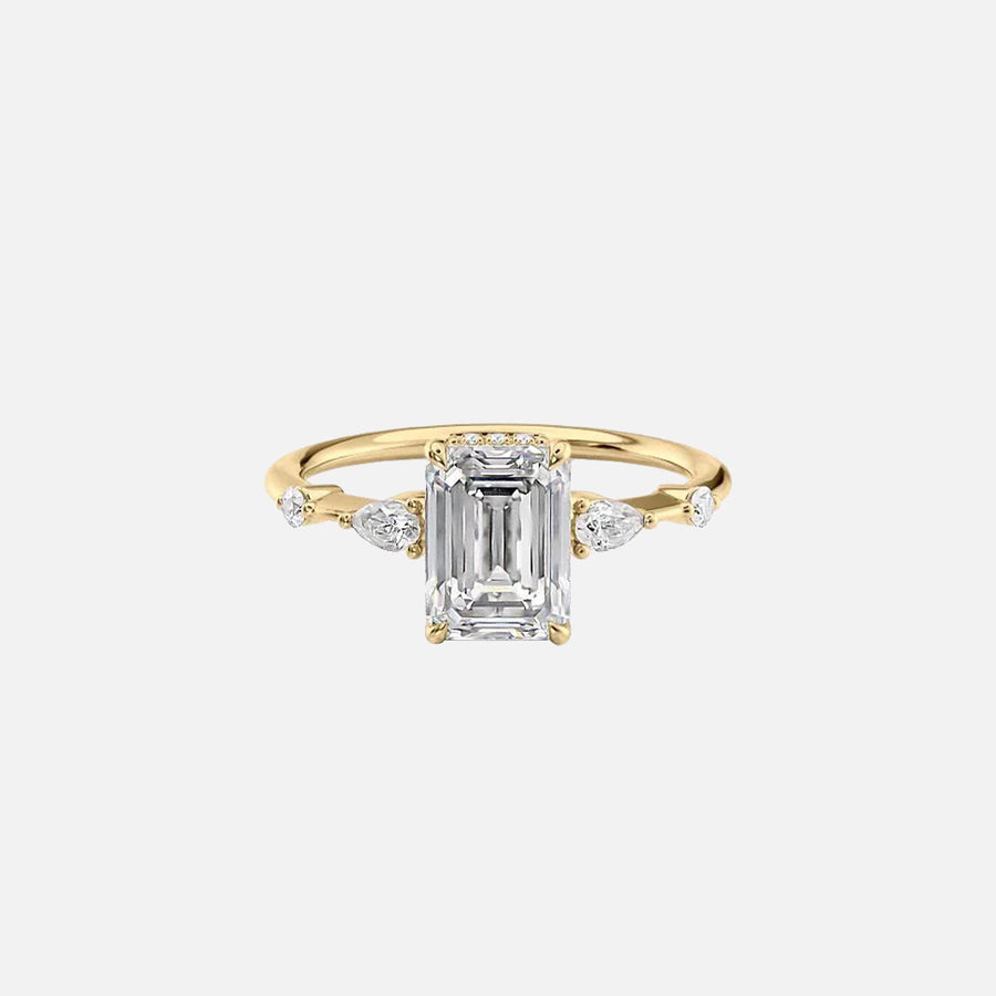 The Naomi Emerald Lab Diamond Ring 14k Yellow Gold 001