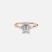  The Naomi Emerald Lab Diamond Ring 18k Rose Gold 001