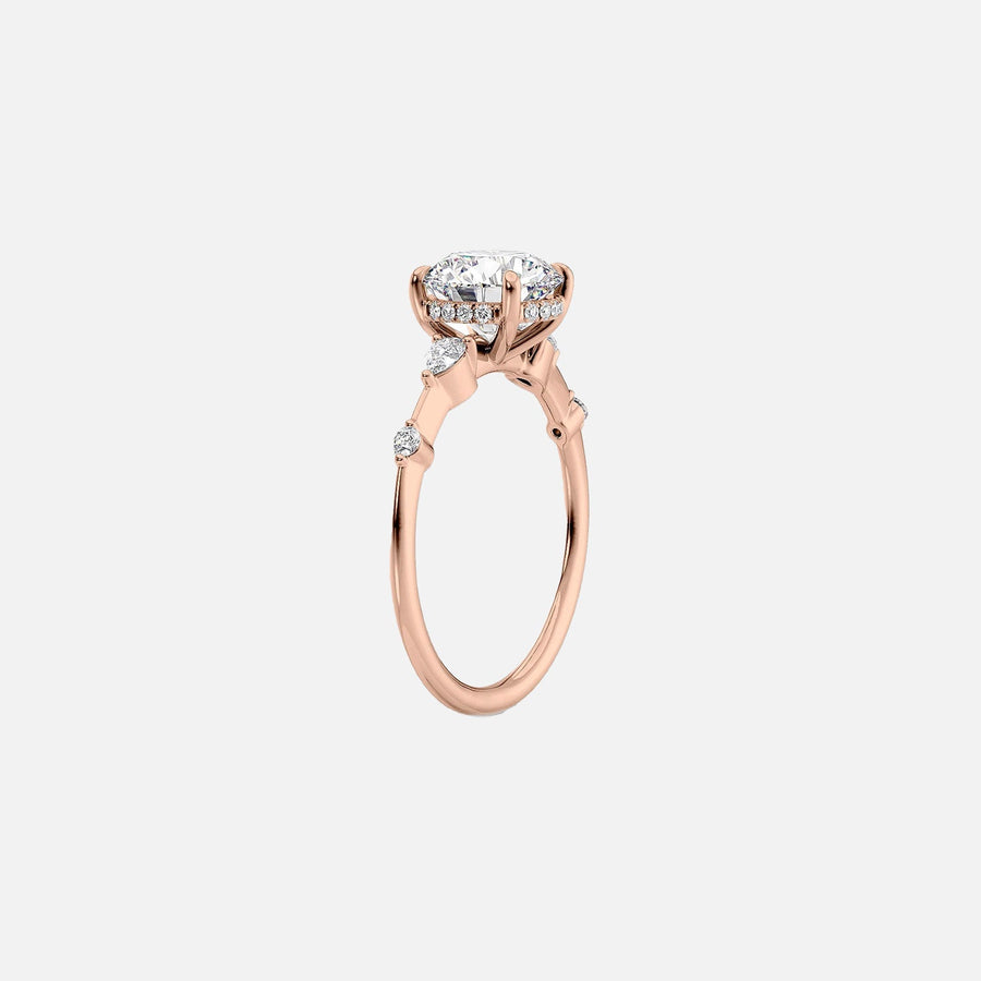  The Naomi Emerald Moissanite Ring 14k Rose Gold 002