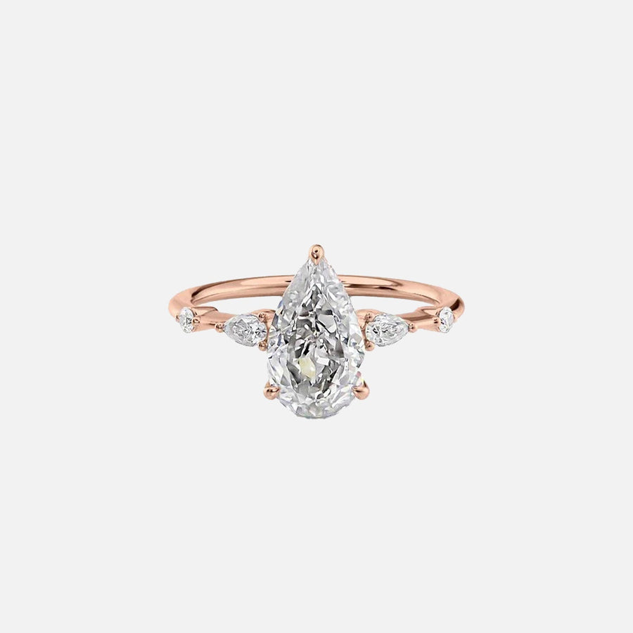  The Naomi Pear Lab Diamond Ring 14k Rose Gold 001