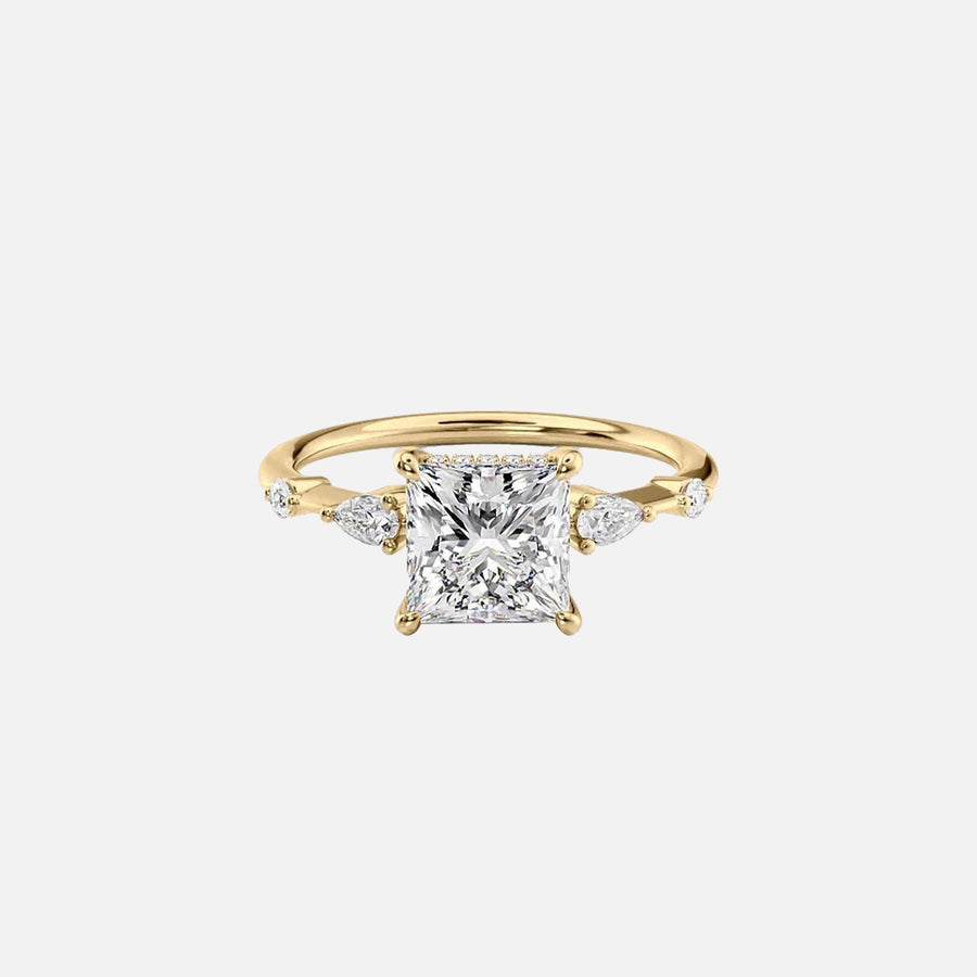 The Naomi Princess Lab Diamond Ring 14k Yellow Gold 001