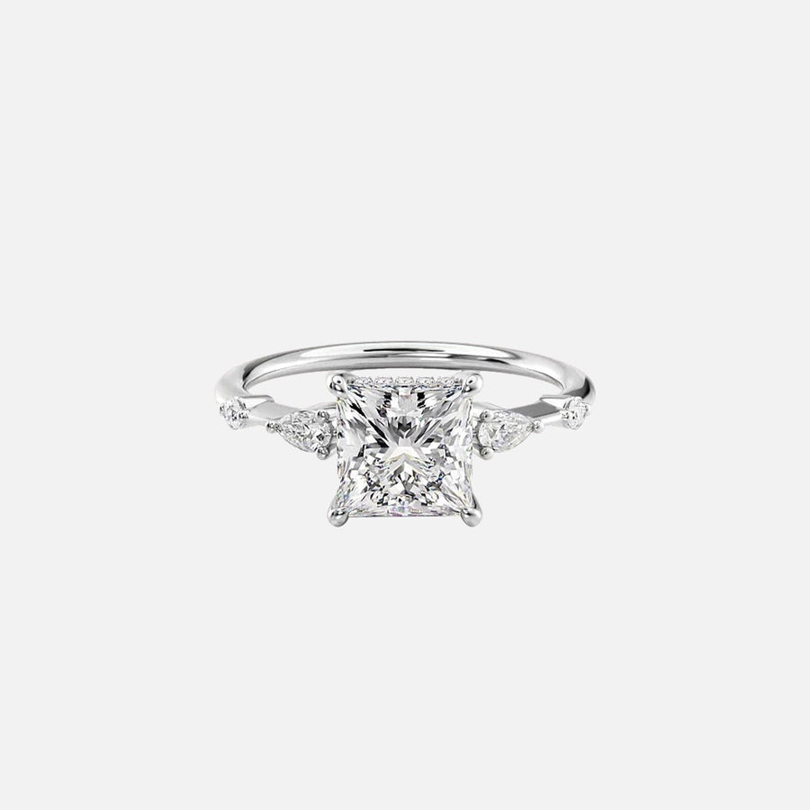  The Naomi Princess Lab Diamond Ring 18k White Gold 001