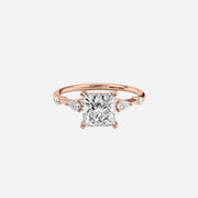  The Naomi Princess Moissanite Ring 18k Rose Gold 001