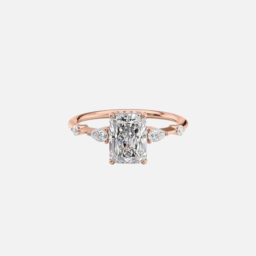  The Naomi Radiant Moissanite Ring 14k Rose Gold 001
