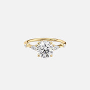 The Naomi Round Lab Diamond Ring 14k Yellow Gold 001