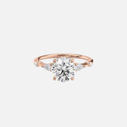  The Naomi Round Moissanite Ring 14k Rose Gold 001