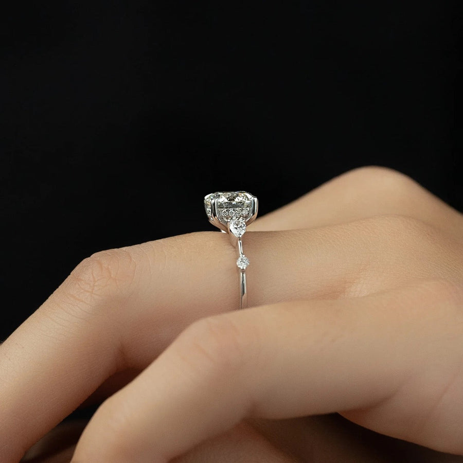  The Naomi Round Moissanite Ring 14k White Gold 003