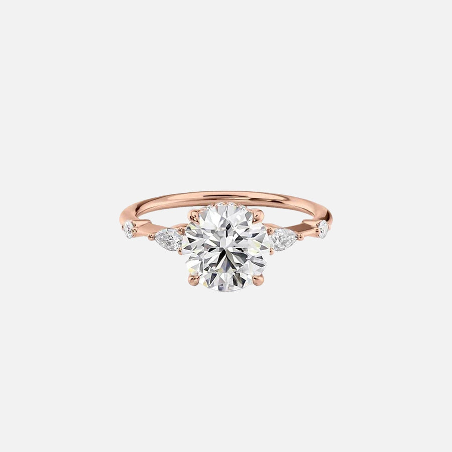  The Naomi Round Moissanite Ring 18k Rose Gold 001