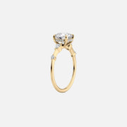  The Naomi Round Moissanite Ring 18k Yellow Gold 002