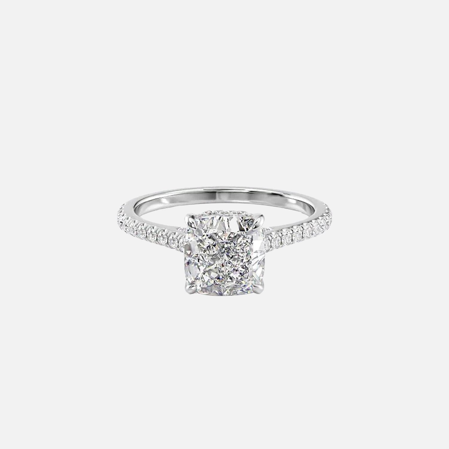 The Natasha Cushion Pave Moissanite Ring - KNT - Engagement Rings, Wedding Bands & Fine Jewelry