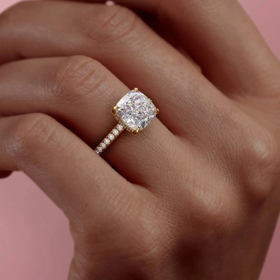 The Natasha Cushion Pave Moissanite Ring - KNT - Engagement Rings, Wedding Bands & Fine Jewelry