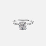  The Nicole Cushion Moissanite Ring 14k White Gold 001