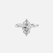  The Nicole Marquise Moissanite Ring 14k White Gold 001