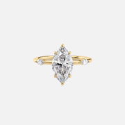 The Nicole Marquise Moissanite Ring 14k Yellow Gold 001