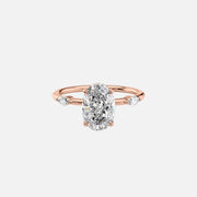  The Nicole Oval Moissanite Ring 14k Rose Gold 001