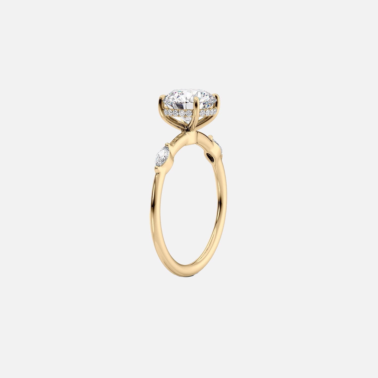  The Nicole Pear Moissanite Ring 14k Yellow Gold 002