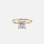 The Nicole Princess Lab Diamond Ring 14k Yellow Gold 001