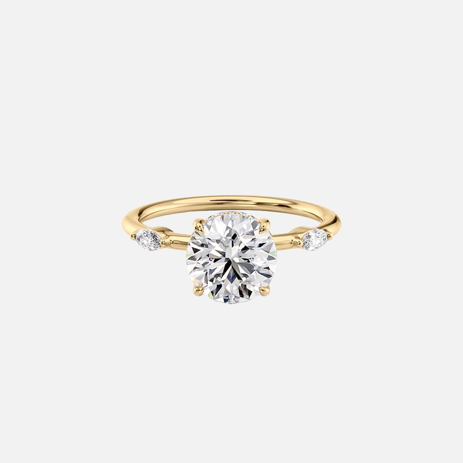 The Nicole Round Lab Diamond Ring 14k Yellow Gold 001