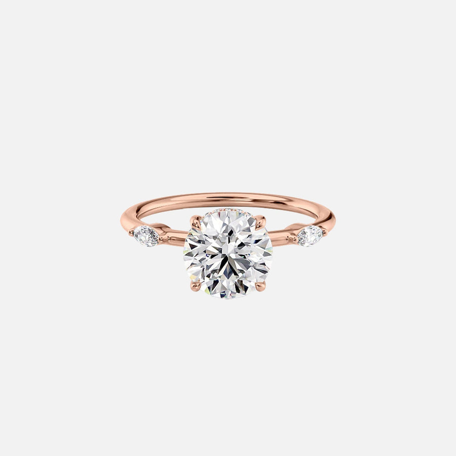  The Nicole Round Moissanite Ring 14k Rose Gold 001