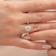  The Nicole Round Moissanite Ring 14k Yellow Gold 004 Final