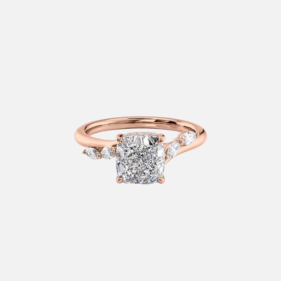  The Nova Cushion Moissanite Ring 18k Rose Gold 001
