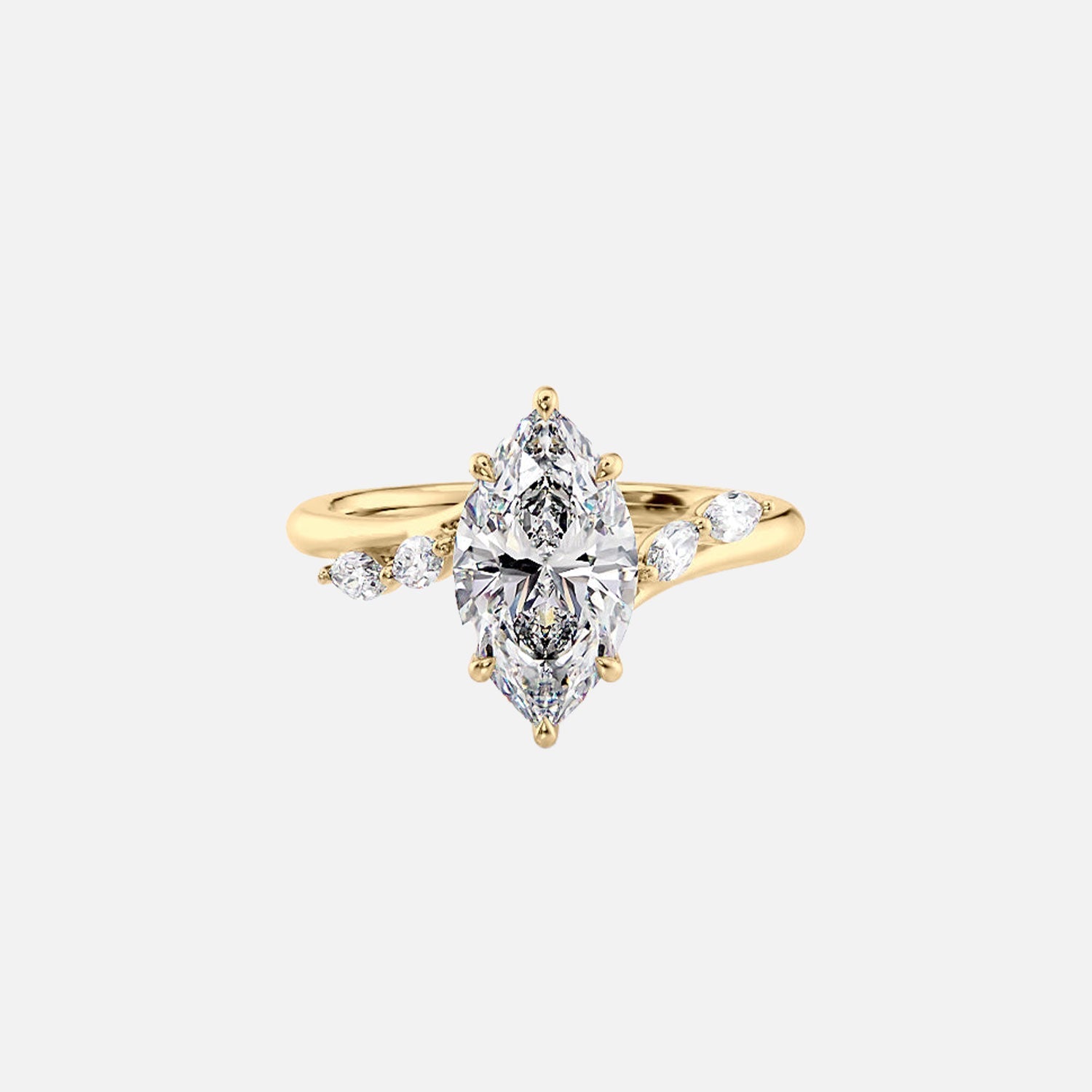 The Nova Marquise Lab Diamond Ring 14k Yellow Gold 001