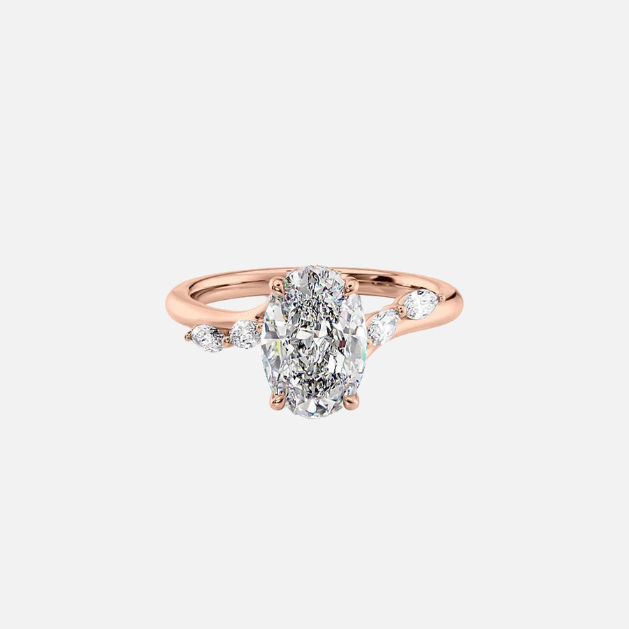  The Nova Oval Moissanite Ring 14k Rose Gold 001