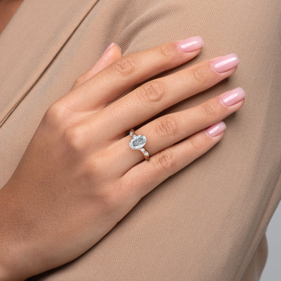  The Nova Oval Moissanite Ring 14k Rose Gold 003