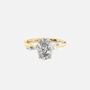 The Nova Oval Moissanite Ring 14k Yellow Gold 001
