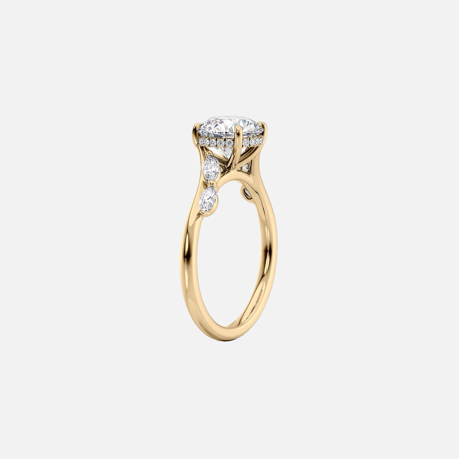  The Nova Oval Moissanite Ring 14k Yellow Gold 002