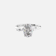  The Nova Oval Moissanite Ring 18k White Gold 001
