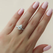  The Nova Pear Moissanite Ring 14k White Gold 003