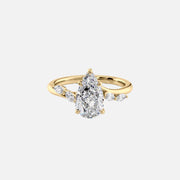 The Nova Pear Moissanite Ring 18k Yellow Gold 001