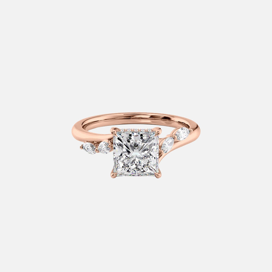  The Nova Princess Moissanite Ring 18k Rose Gold 001