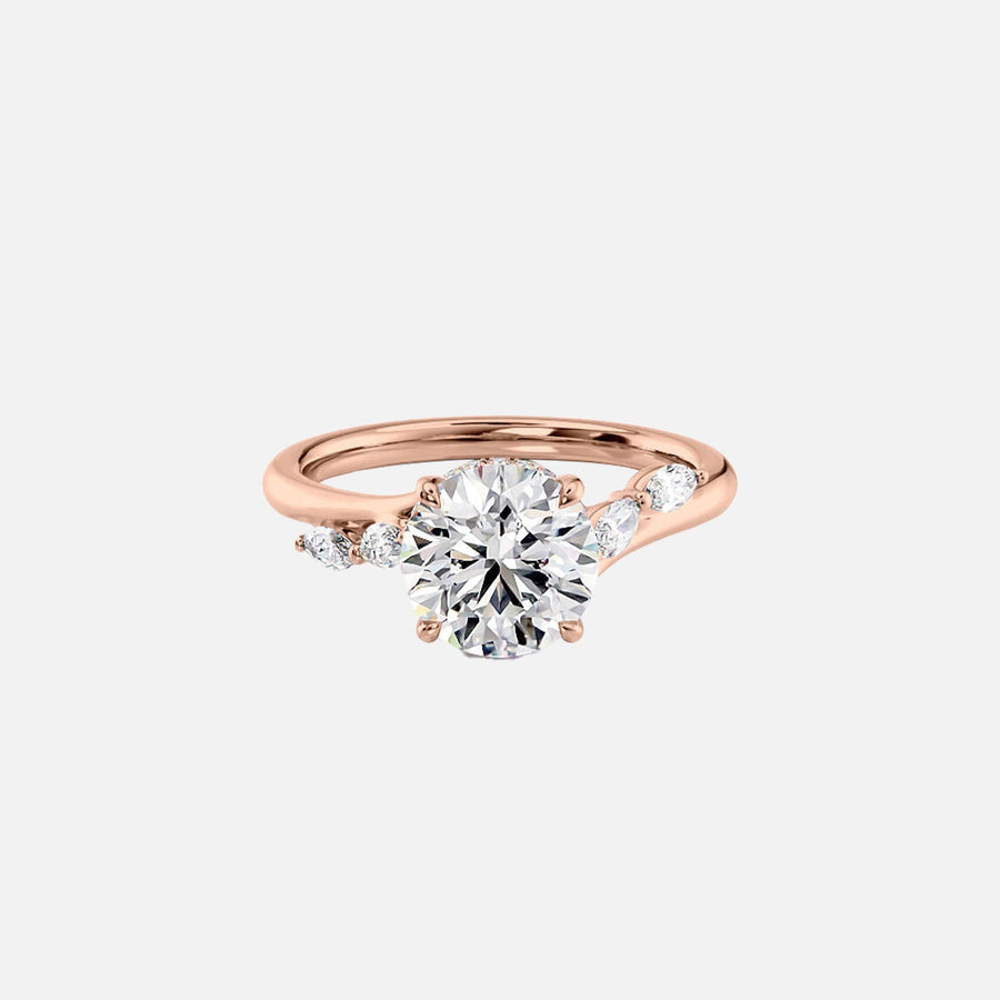  The Nova Round Lab Diamond Ring 14k Rose Gold 001