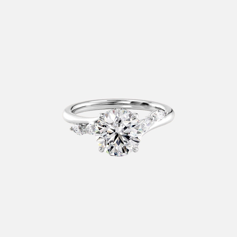  The Nova Round Lab Diamond Ring 18k White Gold 001